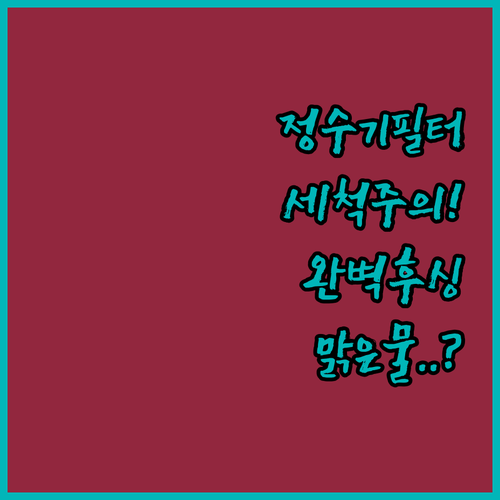 11인치 정수기 필터 세척 시 주의사..