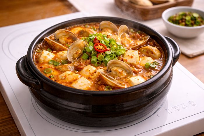 바지락 순두부찌개 끓이기