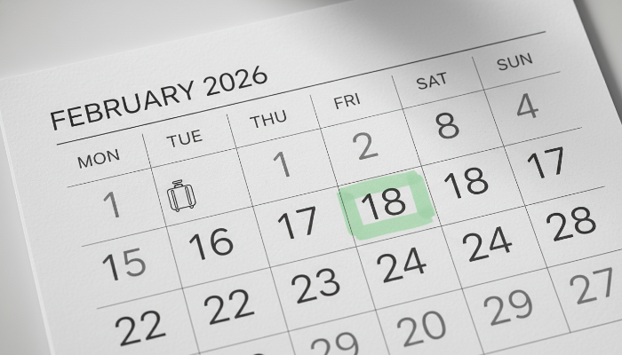 2026년 2월 설날 연휴가 표시된 달력 상세 이미지