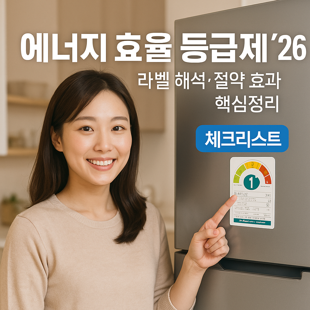 에너지 효율 등급제 &rsquo;26 ｜ 라벨 해석&middot;절약 효과 핵심정리