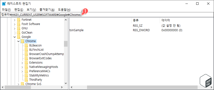 HKEY_CURRENT_USER\Software\Google\Chrome