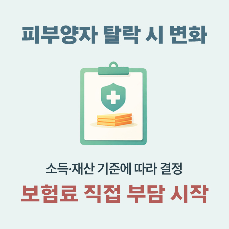 건강보험 피부양자 탈락 시 보험료를 직접 부담하게 되는 기준과 변화 설명 이미지