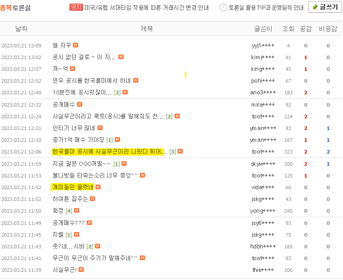 연우(115960) 네이버 종목게시판