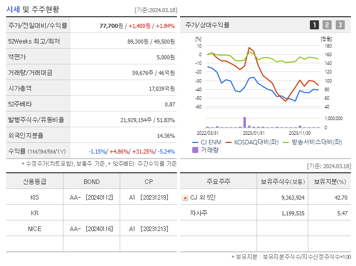 CJ ENM_기업개요