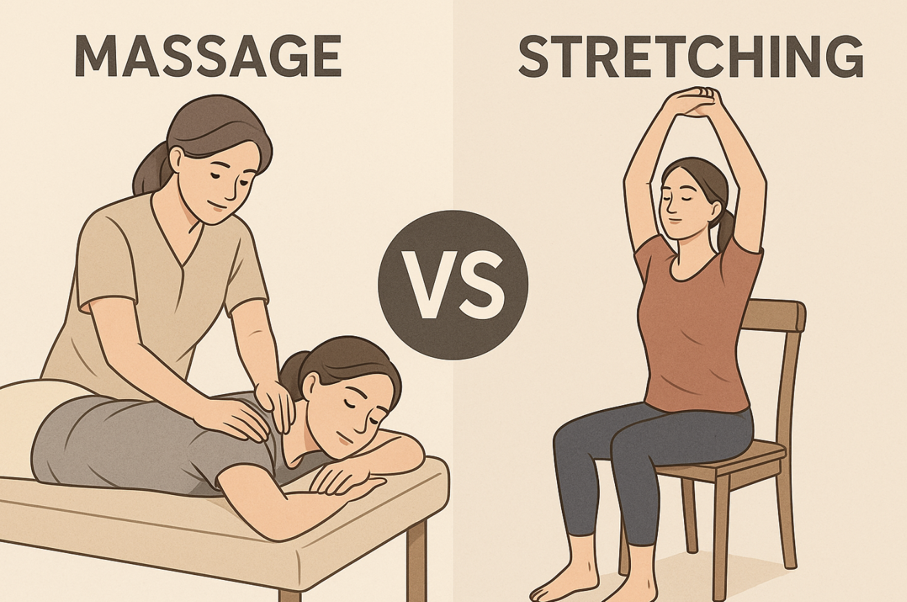 마사지 vs 스트레칭 (일상 통증 해결에 더 효과적인 방법은?)
