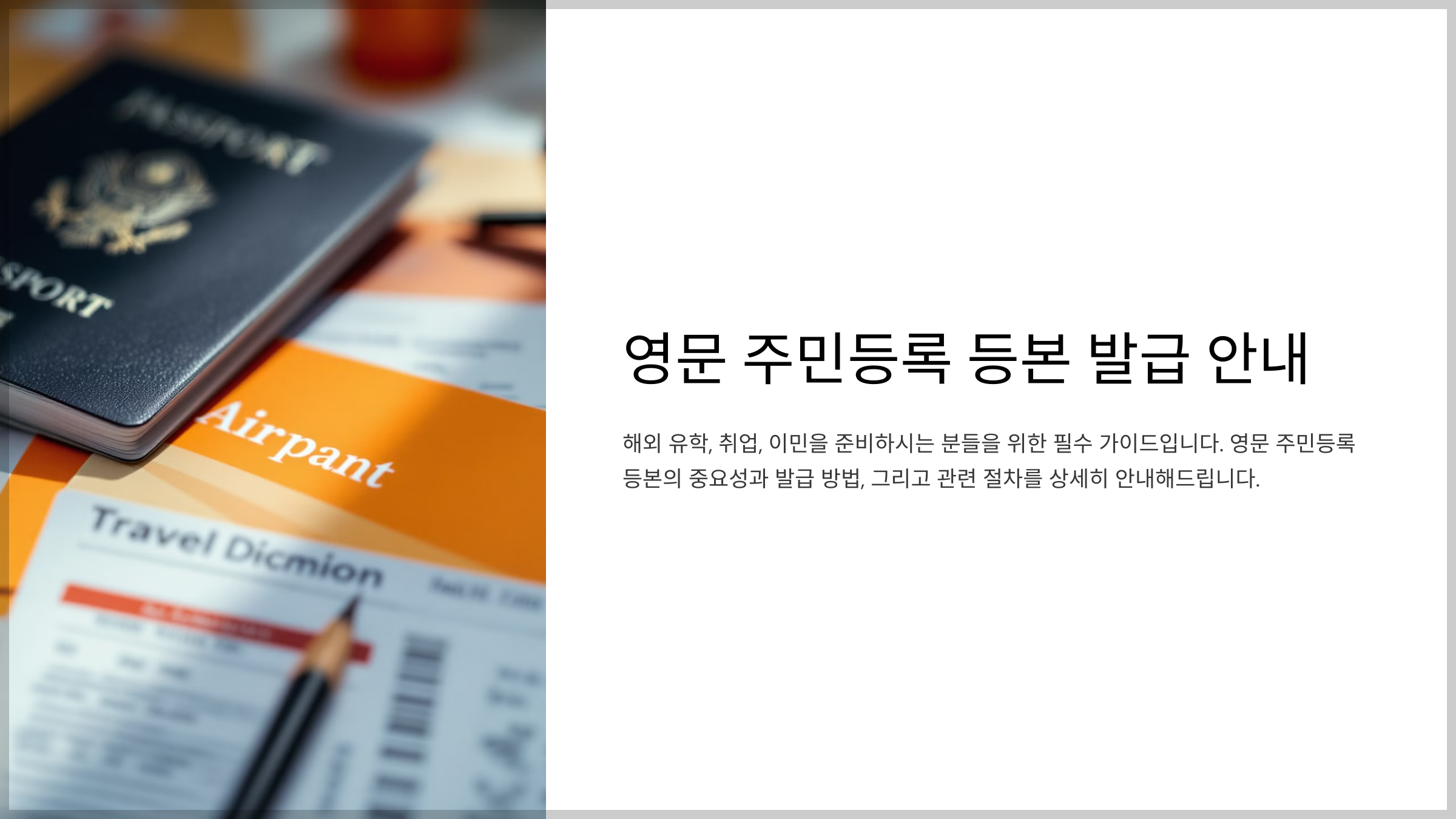 영문 주민등록 등본 발급