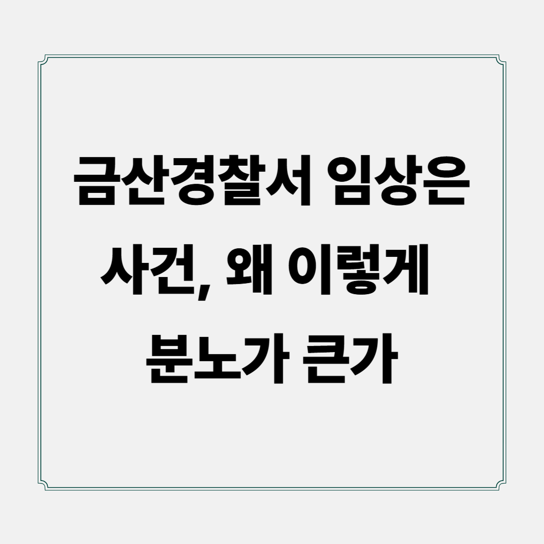 금산경찰서 임상은 사건, 왜 이렇게 분노가 큰가