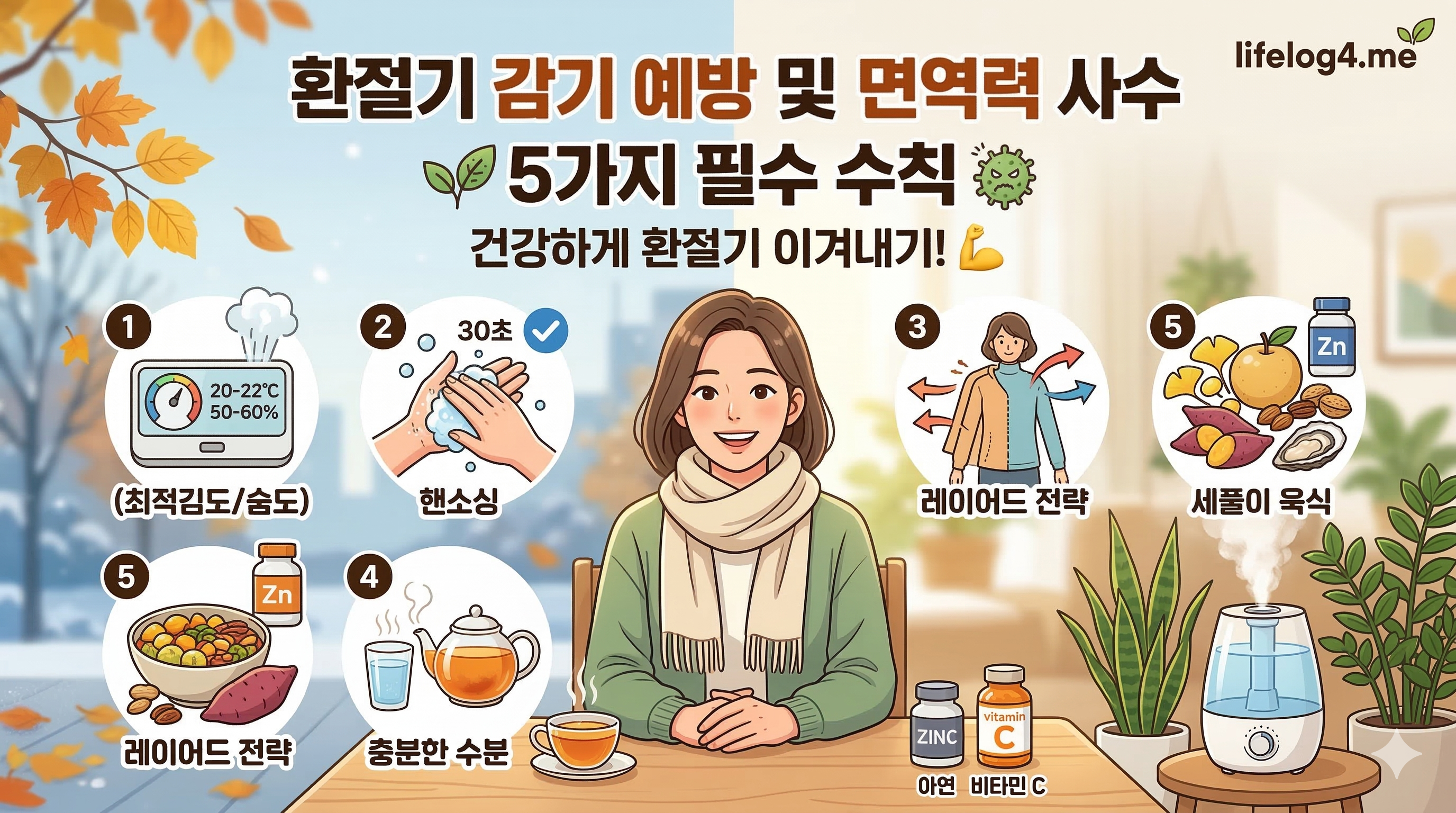 환절기 감기 예방, 내 몸의 면역력을 지키는 5가지 필수 수칙