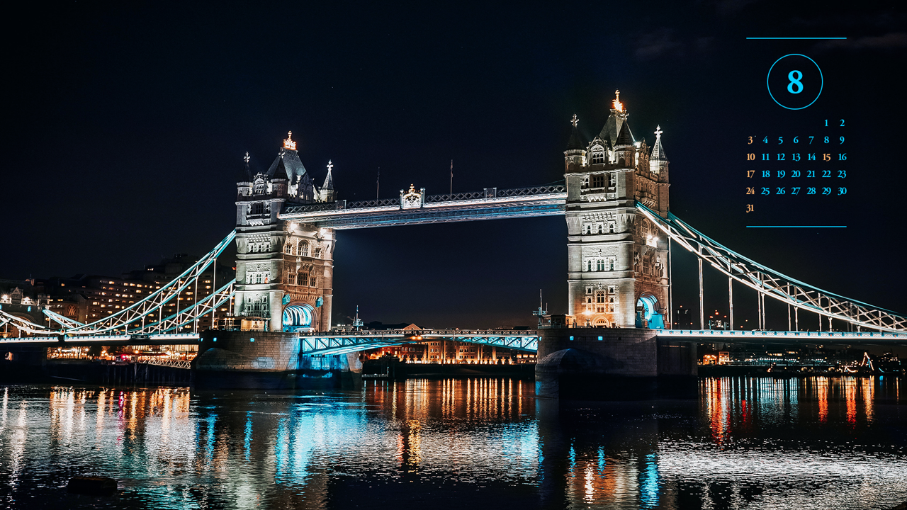 08 런던 타워브리지 A - 2025년8월 노트북배경화면