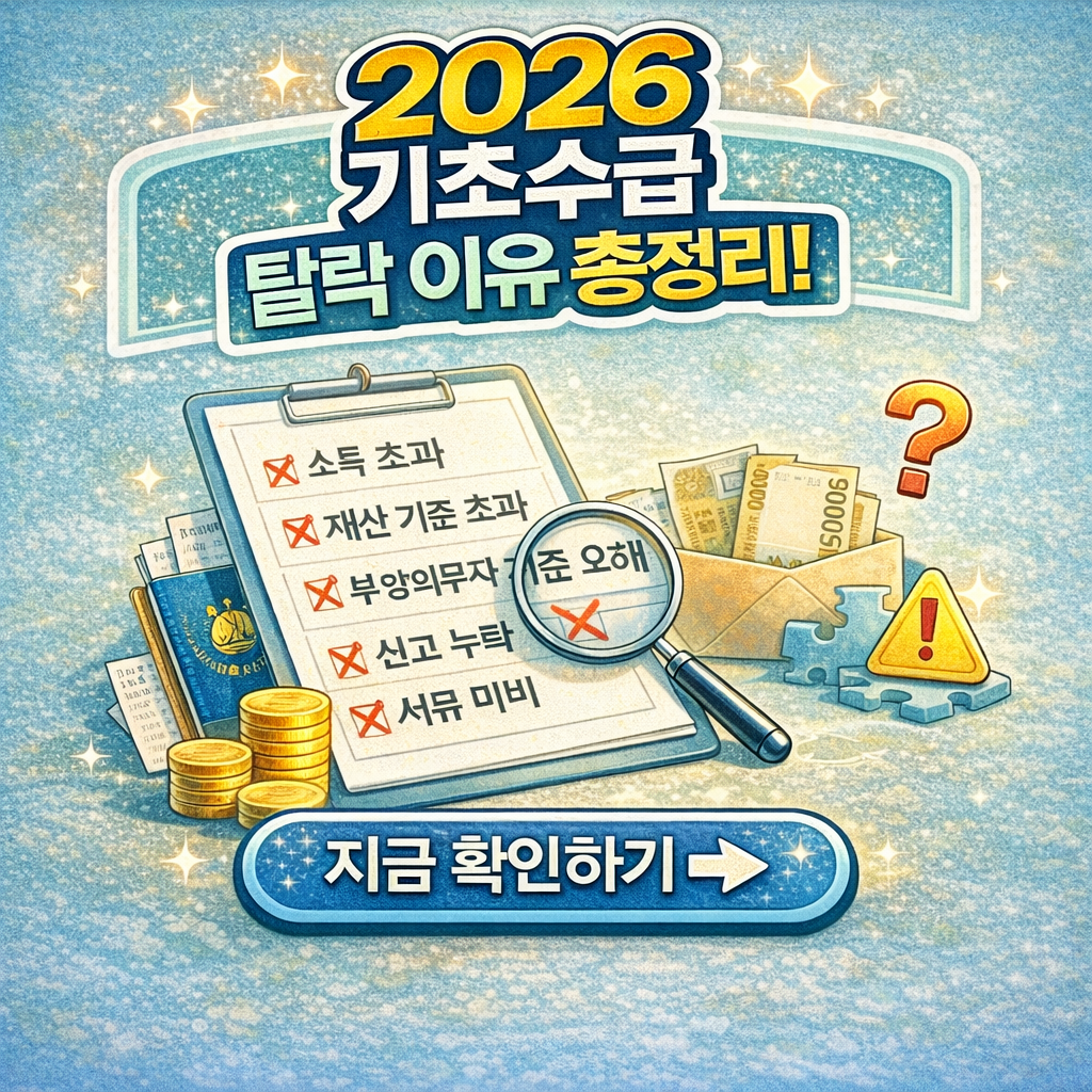 2026 기초수급 탈락 이유 BEST 5 ❘ 부양의무자 기준 완화와 숨은 오해