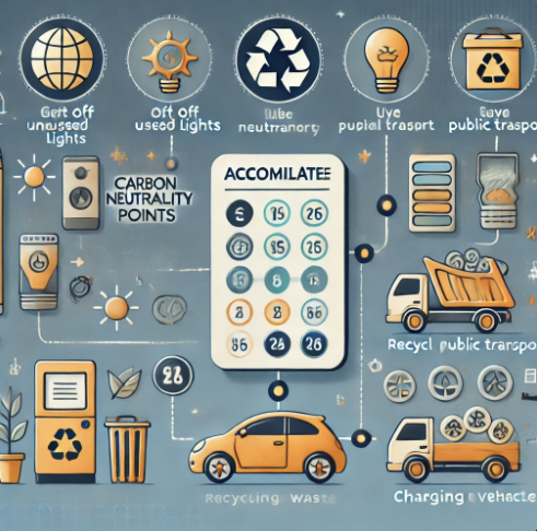 탄소중립포인트 적립 방법을 설명하는 인포그래픽 스타일의 이미지