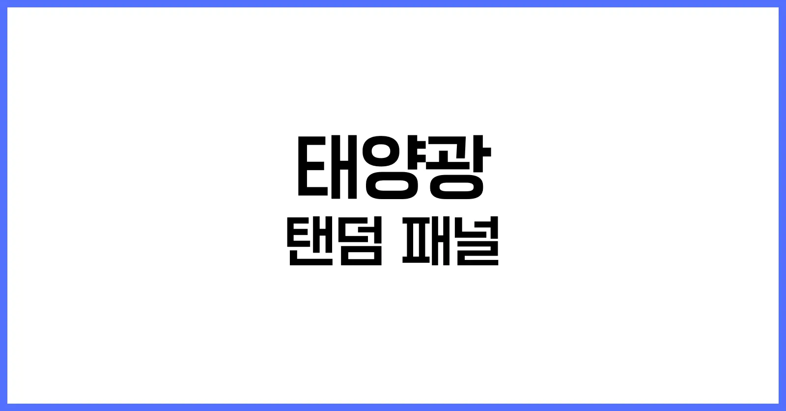 탠덤 패널
