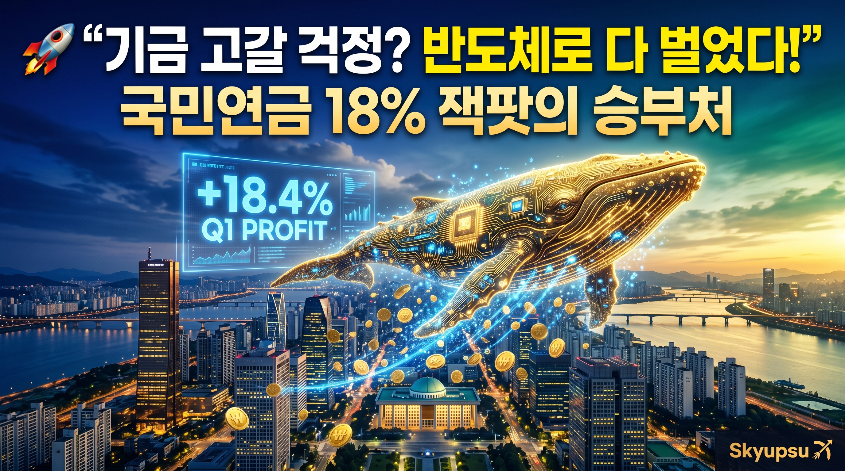 기금 고갈 우려 반도체로 다 벌었다! 국민연금 18% 잭팟의 맥점