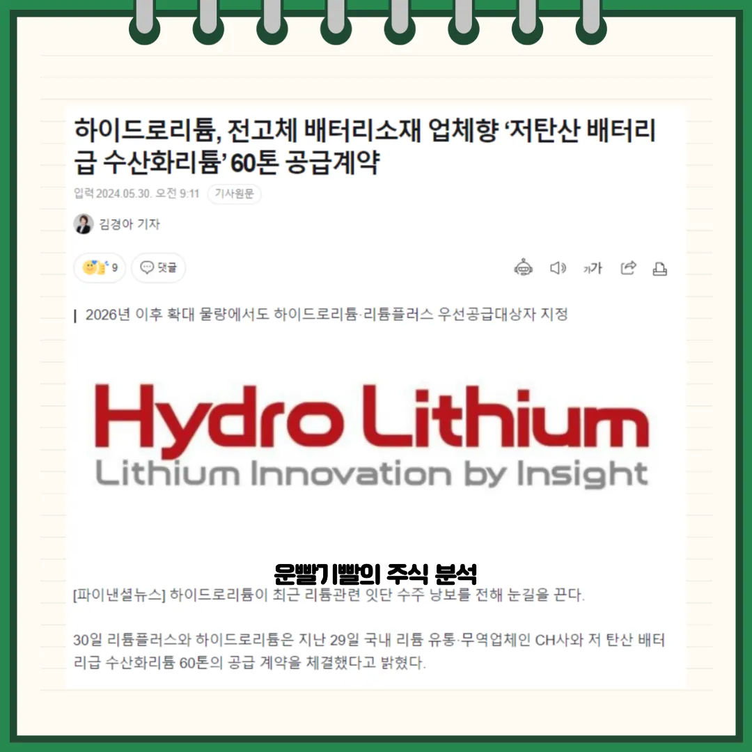 하이드로리튬 뉴스