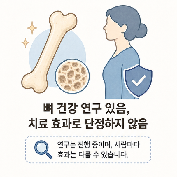 푸룬과 뼈 건강 연구의 관계를 뼈와 여성 아이콘으로 설명한 이미지