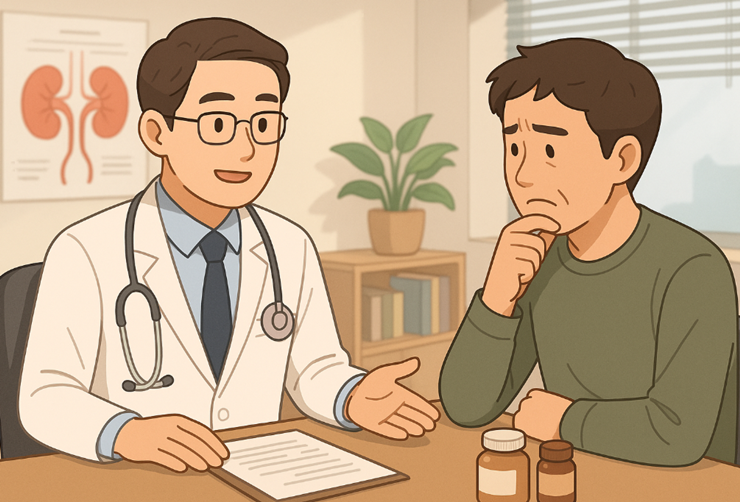 의사와 상담하는 남자