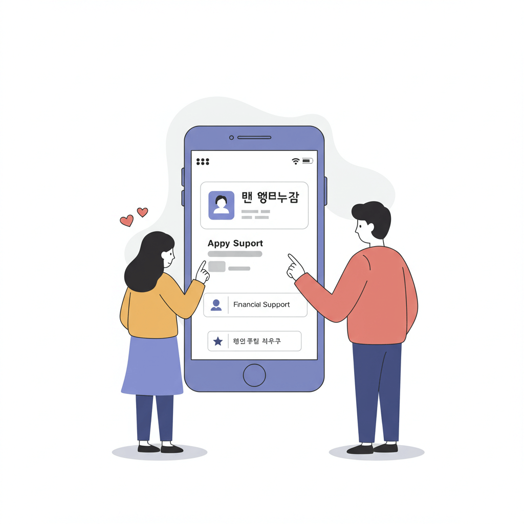모바일 앱으로 부모가 자녀장려금을 신청하는 장면 2
