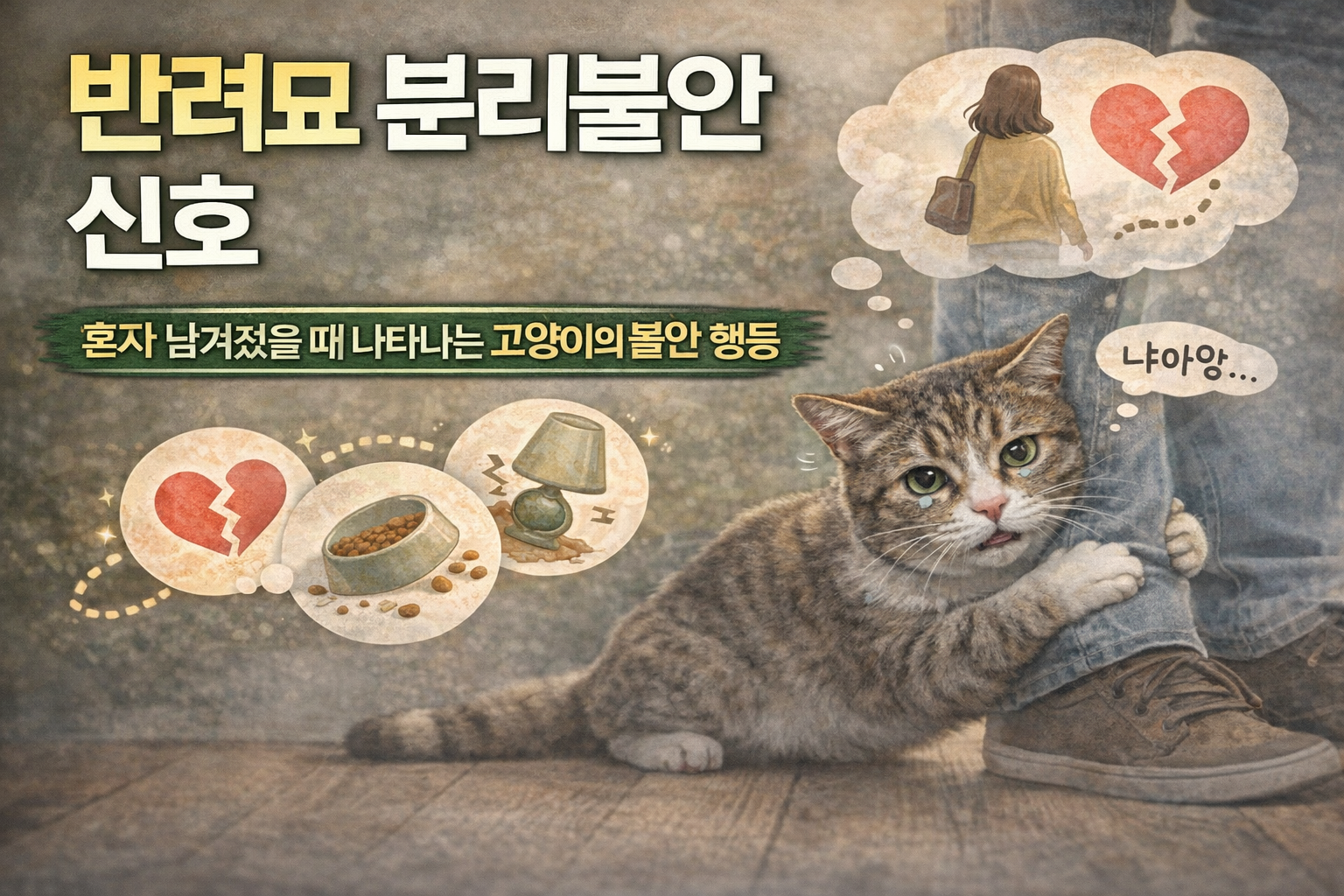 반려묘 분리불안 신호 / 혼자 남겨졌을 때 나타나는 고양이의 불안 행동