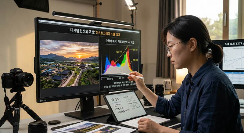 디지털 현상의 핵심: 히스토그램(Histogram)의 수학적 해석과 노출 설계