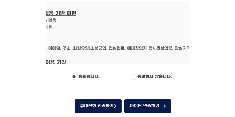 이용약관-동의-휴대전화-인증-또는-아이핀-인증-선택