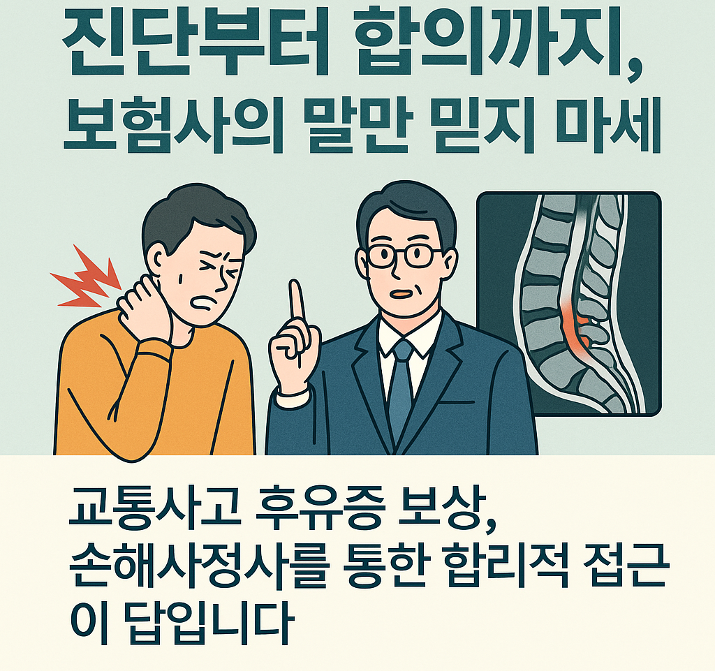 교통사고 이후 허리디스크, 보험사 말만 믿지마세요. 손해사정사 선임하면 됩니다.