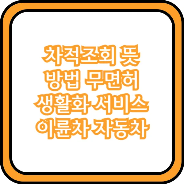 차적조회 방법