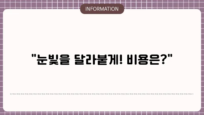 눈밑지방재배쳥8 수술비용