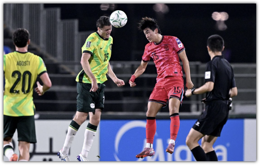 U23 아시안컵 한국, 호주 8강전 공중볼 경합(출처:AFC)