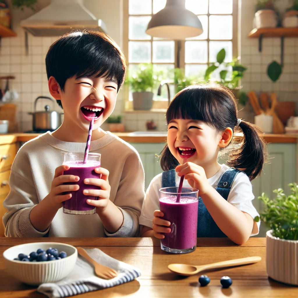 블루베리 스무디 제조 과정