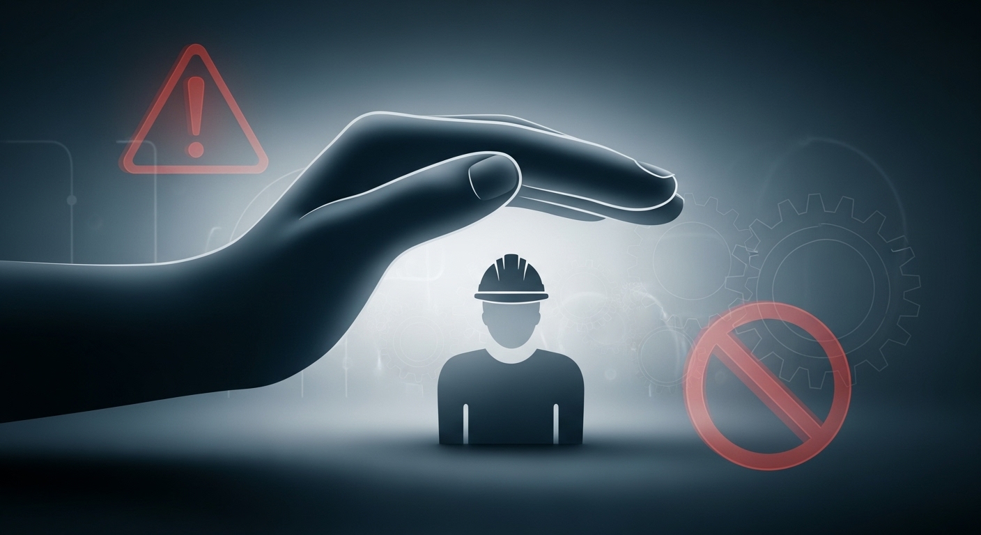 μμ λͺ¨μ λ³΄νΈ μ₯λΉλ₯Ό μ°©μ©νκ³  μ
무 μ€μΈ μ§μ₯μΈ, μ°μ¬λ³΄νμ 보νΈλ₯Ό μμ§νλ μ΄λ―Έμ§