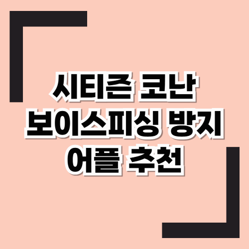 "시티즌코난" 진짜 경찰이 만든 보이스피싱 방지 어플 추천(ft.후후)