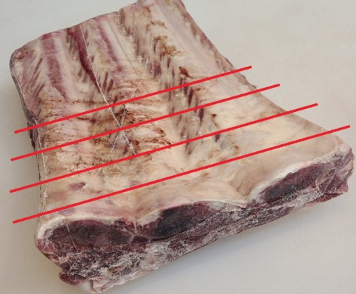 숏립의 찜갈비 및 la갈비 슬라이스 방향