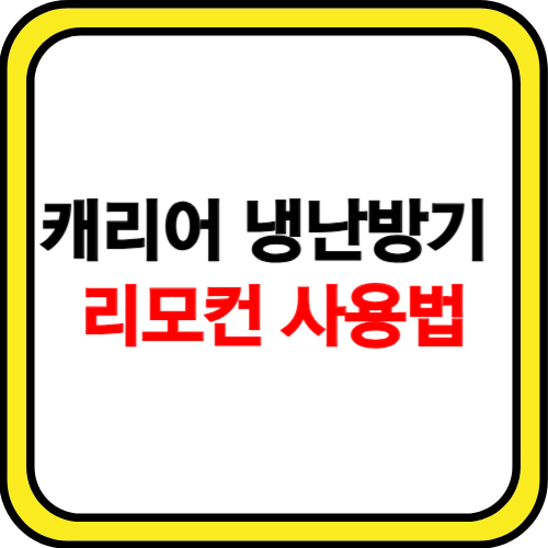 캐리어 냉난방기 리모컨 사용법 (사진)