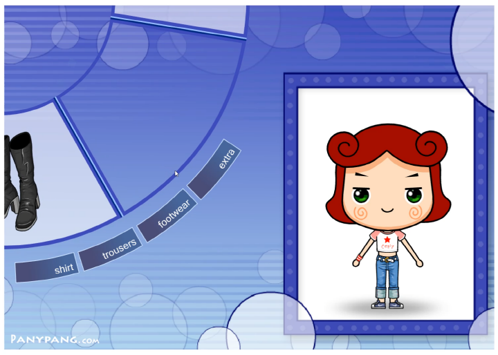 코니콩-옷입히기-플래시게임-플레이-코니콩에게-청바지와-나이키-운동화를-신겨준-화면