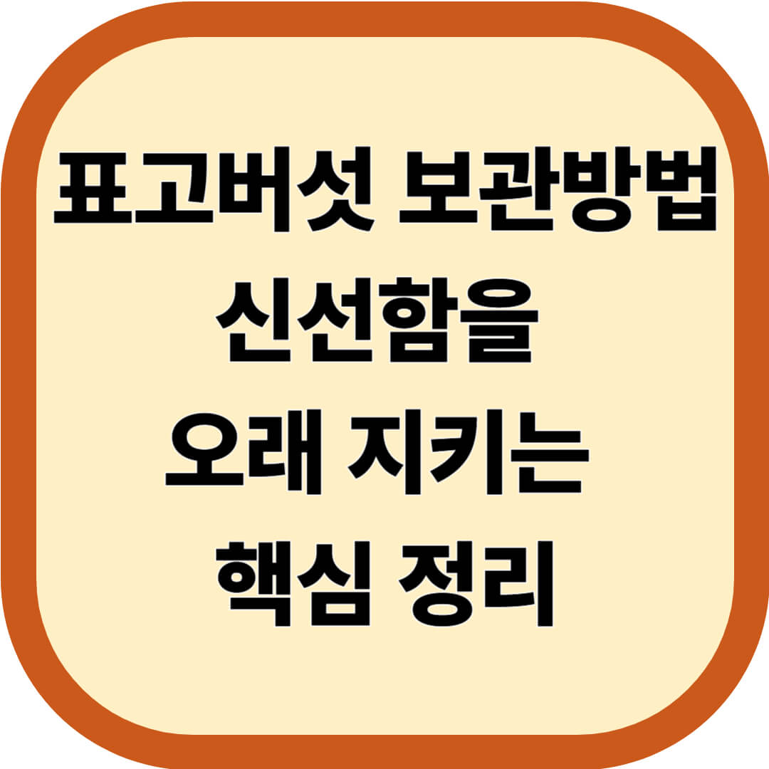 표고버섯 보관방법, 신선함을 오래 지키는 핵심 정리