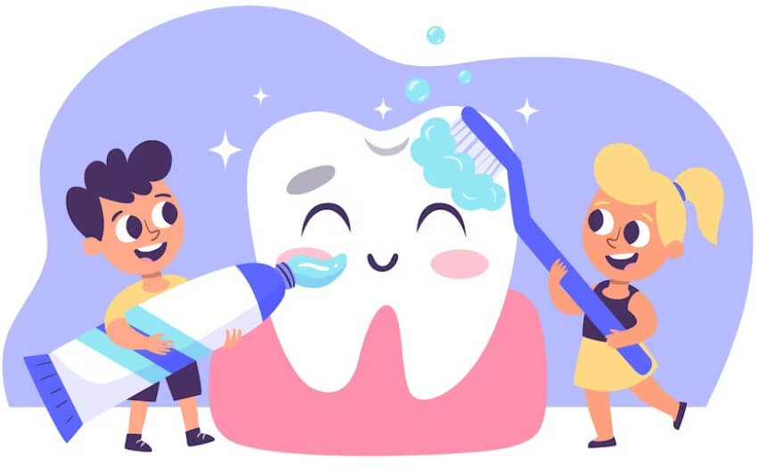 치아를 깨끗하게 닦는 그림