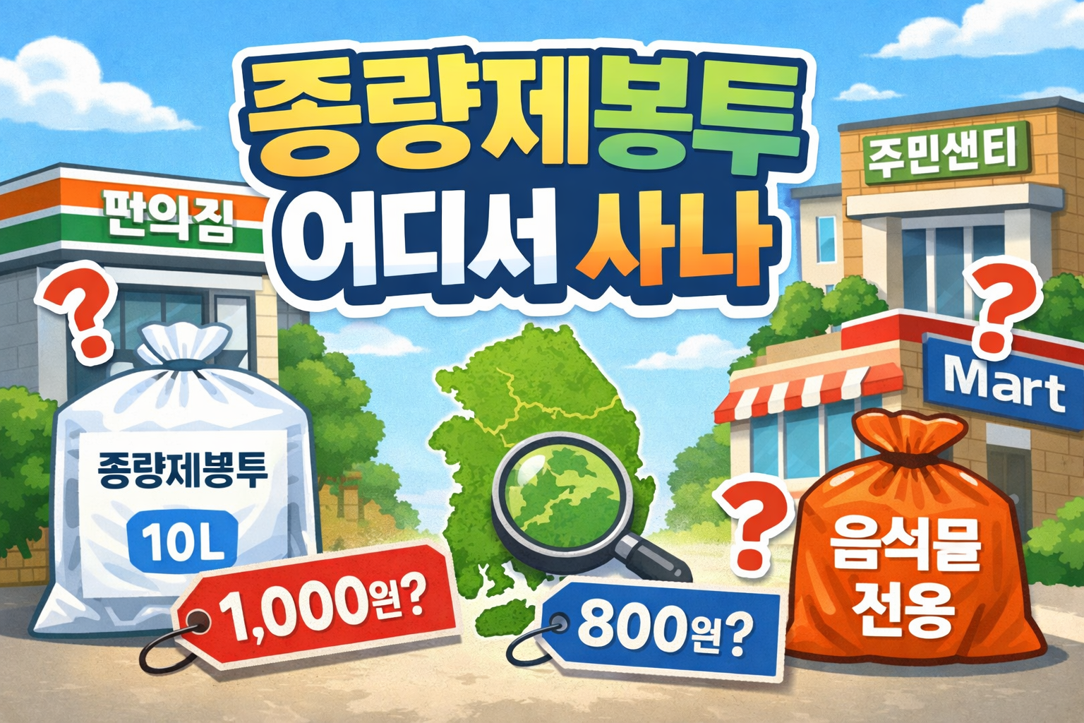 종량제봉투 어디서 사나요