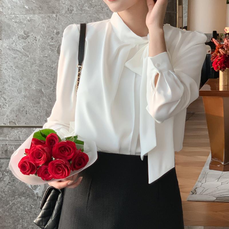 (격식룩하객룩) 라네르 핀턱 타이 블라우스 bs7763