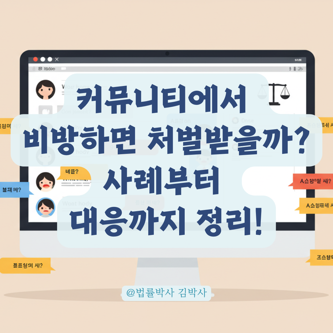 커뮤니티 사이트나 온라인 카페에 비방글 올린다면? 모욕죄·명예훼손죄 성립 조건 정리.