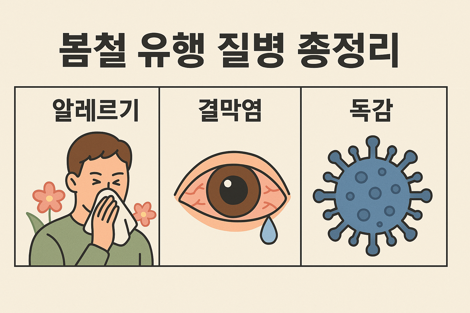 봄철 유행 질병과 관련된 사진
