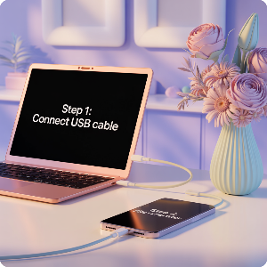 노트북–스마트폰 USB 연결 방법 이미지