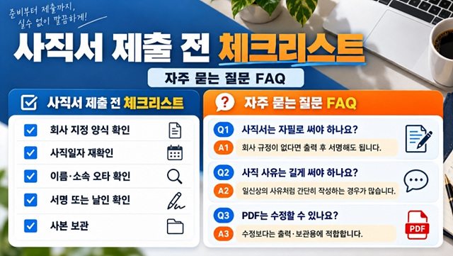 사직서 양식 무료 다운로드|한글 HWP·워드 작성방법