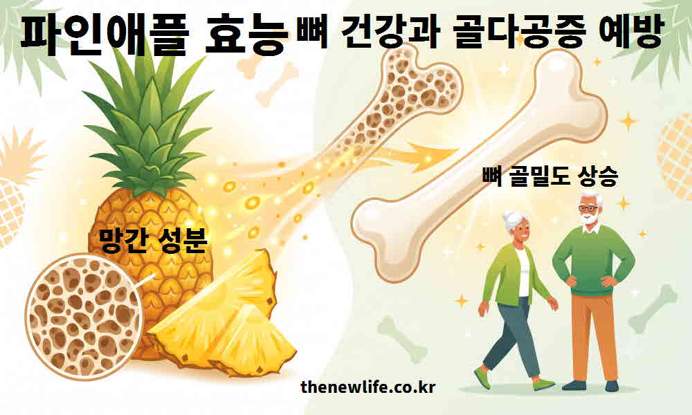 파인애플 효능 뼈 건강 골다공증 예방