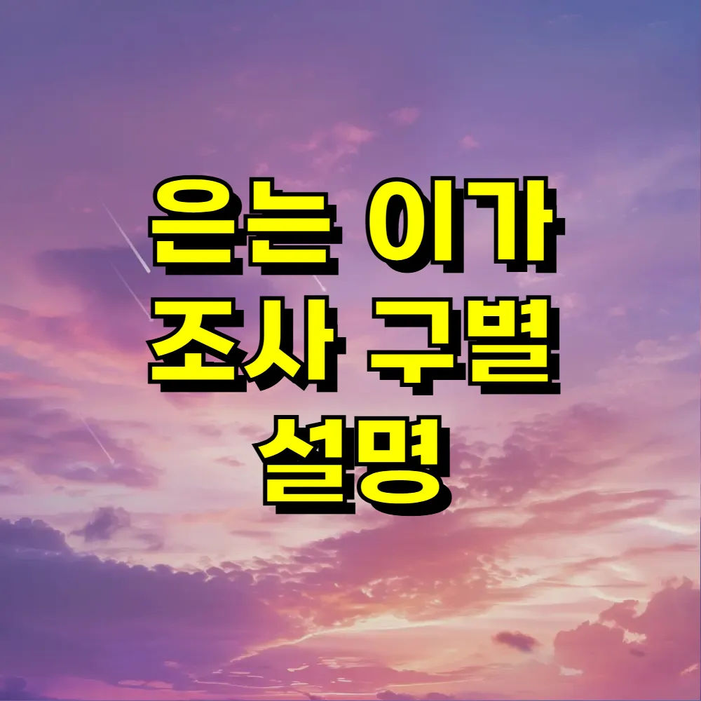 은는 이가 조사 구별 설명