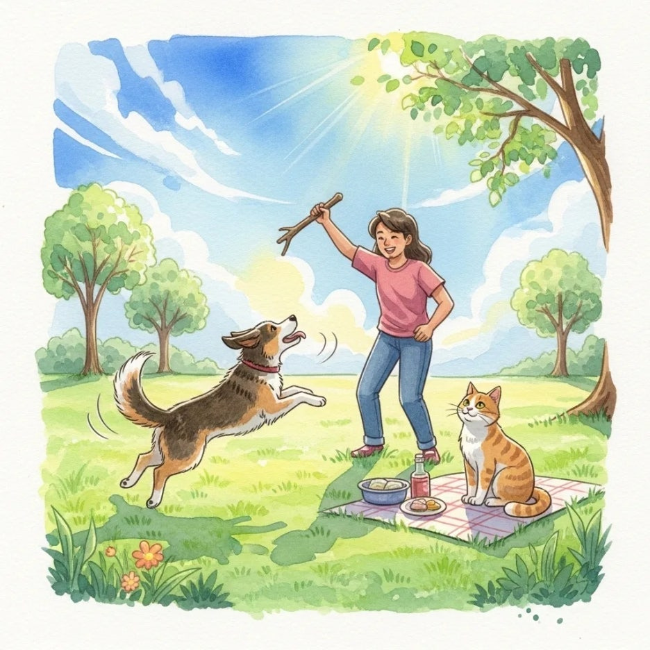 공원에서 즐겁게 시간을 보내는 행복한 가족