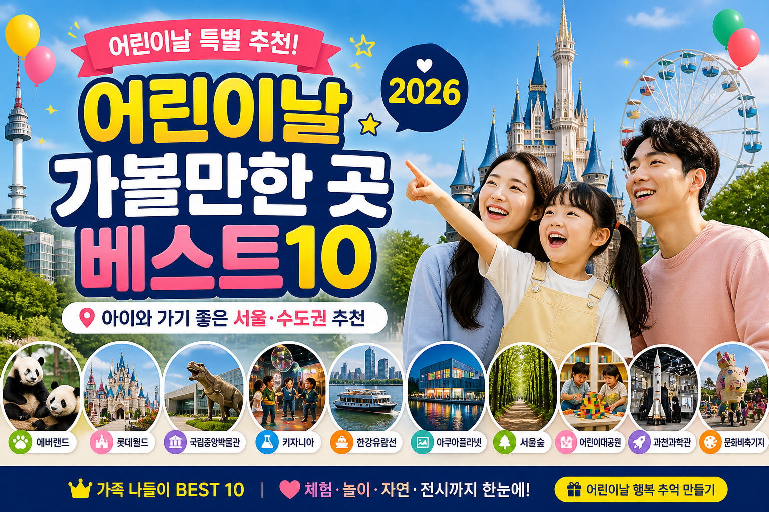 어린이날 가볼만한 곳 베스트10, 2026 아이와 가기 좋은 서울·수도권 추천