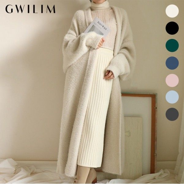 귈림 귈림 밍크 앙고라 숄 롱 니트가디건 GAFKN037P