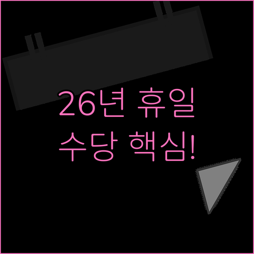 2026년 대체공휴일 법정 수당 및 ..