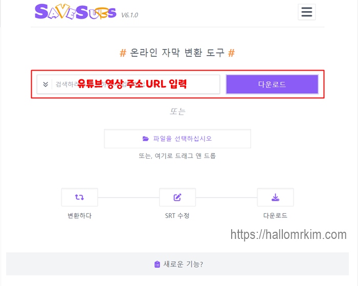 savesubs 자막 추출 방법