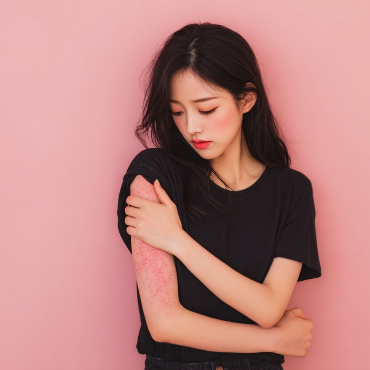 팔쪽에 대상포진이 번진 여성